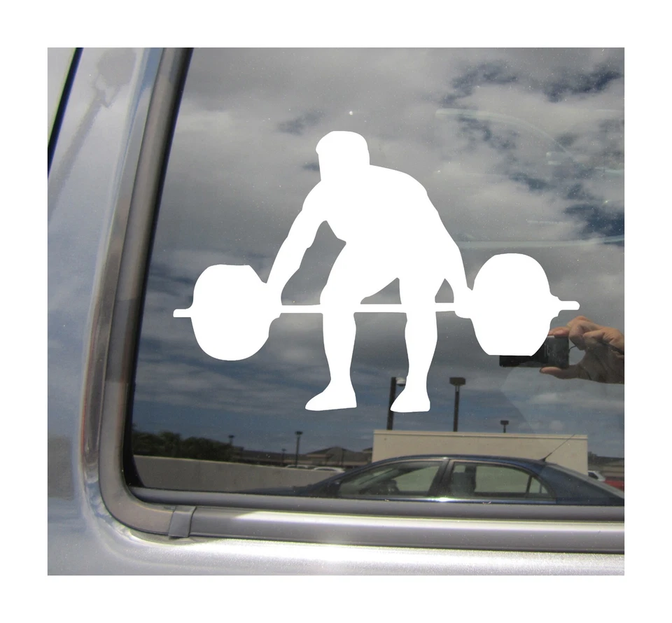 Weightlifting Clean & Jerk - Powerlifting Car Vinyl Decal Window Sticker 04337 - Image 1 of 1