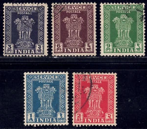 1950 India - SC# 0113-0117 - Asoka Pillar - 5 Different - Official Stamps - Used - Picture 1 of 2