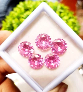 Certified 54 Ct 5 PC Natural Pink Zircon Round Best Making Sale Going on - Picture 1 of 5