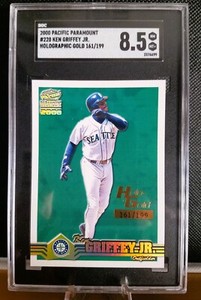 2000 Pacific Paramount Ken Griffey Jr. Holo-Gold #'d 161/199 SGC 8.5 Pop 1