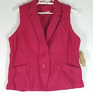 Nuevo Chaleco Boude Coldwater Creek Talla XL Botones Mezcla de Lana Frontal - Imagen 1 de 6