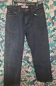 LEVIS 505 Mens Dark Wash Jeans Size 34x30 Blue Denim Regular Fit Straight Leg - Picture 1 of 6