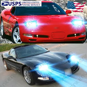 For Corvette C5 1997-2004 Combo 9005+9006 4X LED Headlight Bulb High Low Beam GL - Bild 1 von 12
