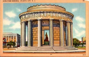 World War Memorial Atlantic City New Jersey Leinen Postkarte - Bild 1 von 2