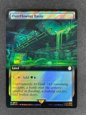 Overflowing Basin - Fallout Borderless (MTG PIP) #972 Rare Surge Foil Dual Land - Image 1 of 2