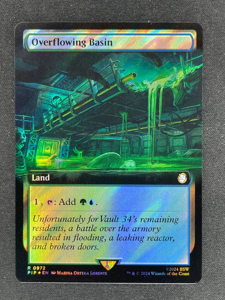 Overflowing Basin - Fallout Borderless (MTG PIP) #972 Rare Surge Foil Dual Land - Image 1 of 2