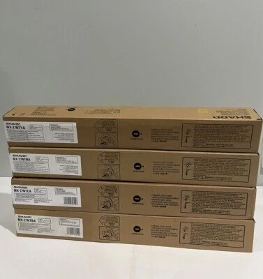 Sharp MX27NTCA MX27NTMA MX27NTYA  MX-27NTBA Toner Cartridges CMYK Set of 4, NEW  - Image 1 of 3