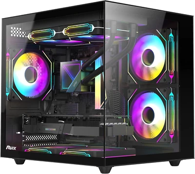 OV502 M-ATX Mini-Tower PC Case, Pre-Installed 3 X 120Mm Prism ARGB PWM Fans, 180 - Image 1 of 4