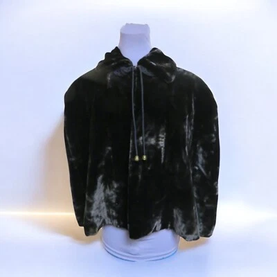 Impresionante capa antigua de terciopelo negro para mujer Alaska Fur Company, ópera gótica Foto 1 de 4