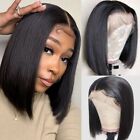 Short Bob Straight Lace Front Human Hair Wig 4X4 Lace Closure Wig With Baby Hair