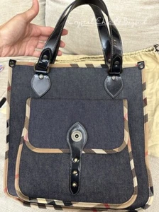 BURBERRY Denim Tote Bag, Handtaschen, Blue Denim, gebraucht Top Zustand - Bild 1 von 8