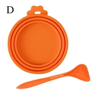 Pet Food Can Cover Silicone Reusable Cap Can Lids(+spoon) Cat For Dog XP - Picture 1 of 20