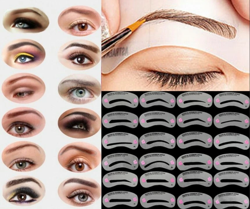 48 x Vorlage Augenbrauen Schablone Schablonen wiederverwendbar Stencils Template - Bild 1 von 3