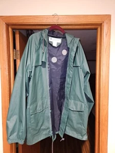 Columbia Sportswear Co Men’s Green Hooded Rain Jacket w Soft Bell Hood Size XL - Picture 1 of 6