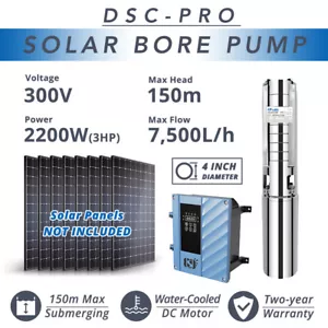 [Pro] 4 Zoll Solar AC/DC Wasser & Harz gekühlter Motor Tiefbrunnenbohrung Lochpumpe 150m 3 PS - Bild 1 von 11