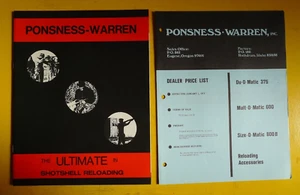 Vtinage PONSNESS-WARREN Shotshell Reloading 1973 Catalog & Dealer Price List - Picture 1 of 6