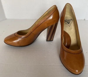 Decolte tacco alto John Fluevog Blind Faith Nicolette legno pelle di mango taglia 11 - Foto 1 di 14