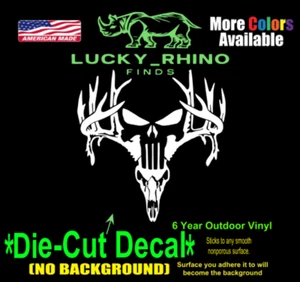 Punisher Deer Skull Car Window Vinyl Decal Bumper Sticker - Picture 1 of 3