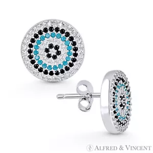 Ciondolo Borchie Argento Sterling Malocchio Turco Nazar Greco Mati Hamsa .925 - Foto 1 di 1