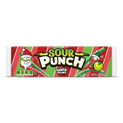 酸打孔 3.2 盎司 SANTA STRAWS Berry & Green 苹果软糖软糖 *BB 8/2025* — 第 1/3 张图片