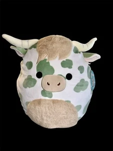 Celestino Squishmallows 14” Green Spotted Cow Mini Highland Plush Plushie NEW - Picture 1 of 3