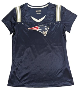 Camisa Jersey ENGLAND PATRIOTS Oficial Para Mujer Cuello en V Talla Grande Bedazzle - Imagen 1 de 9