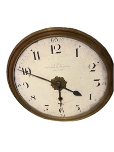 Timeworks Replica French Antique 12” Round Quartz Clock With Brass Bezel - Picture 1 of 17