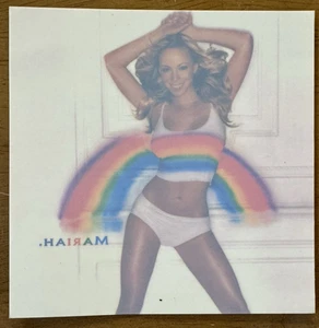 UNBENUTZTER VINTAGE 5" QUADRATISCHER WERBEAUFKLEBER - MARIAH CAREY - REGENBOGEN (1999) - Bild 1 von 2