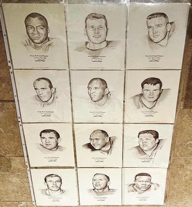 LOT 12: 1967 SWEETLAND GREEN BAY PACKERS SKETCH PORTRAITS WILLIAMS ADVERTISING - Image 1 of 1