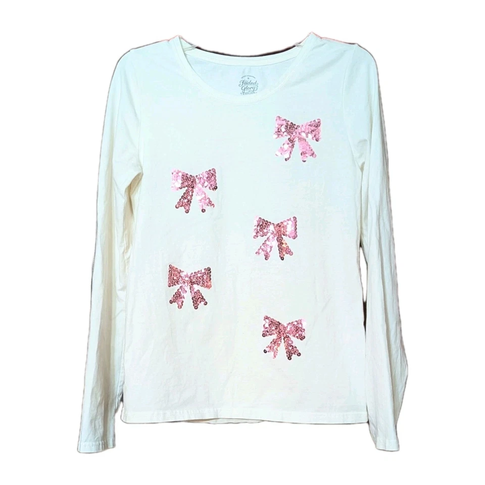 Camisa laço lantejoulas glória desbotada feminina tamanho XL (14/16) - Imagem 1 de 1