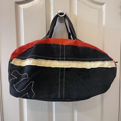 True Religion Canvas Duffel Bag Travel Gym Tote Handbag Carryall Crossbody Y2K - Image 1 of 4