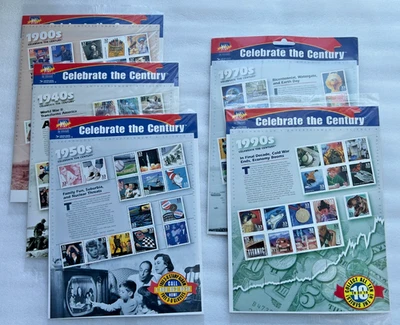 USPS "Celebrate The Century" Stamps - Set of 5 Sheets NEW still in Shrink Wrap - Image 1 of 4