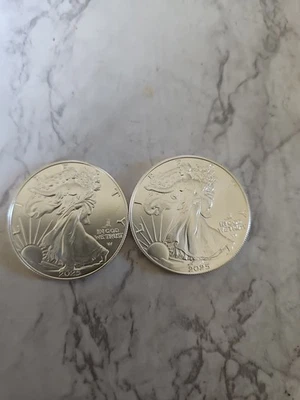 Um par de 2025-W Walking Liberty Silver Eagle 2 onças troy no total - Imagem 1 de 4