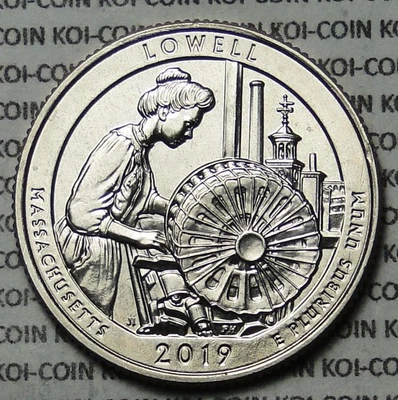 BU UNC US 2019 S Lowell MA America the Beautiful ATB parks quarter 25 cent coins - Image 1 of 2