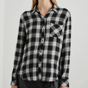 Rails Hunter Midnight Snow Plaid Flannel Button Down Academia Preppy Comfy M - Picture 1 of 15