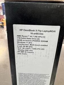 HP 16" OmniBook X Flip 2 en 1 Copiloto + PC AMD Ryzen AI 7, 24GB RAM, 1TB SSD - Imagen 1 de 4