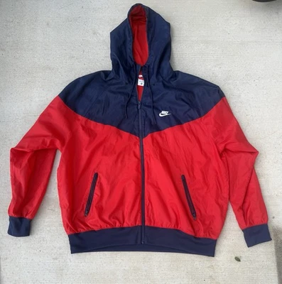 Chaqueta con capucha Nike Windrunner - roja/azul marino/blanca - DA0001-657 - para hombre talla XL Foto 1 de 4