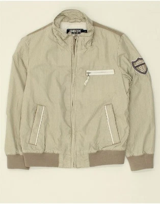GEOX Boys Bomber Jacket 5-6 Years Beige Striped Polyamide BB01 - Image 1 of 3