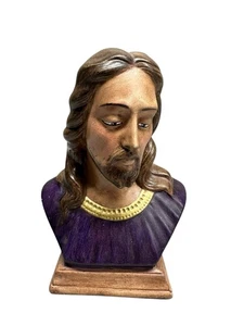 "Estatuilla de colección 1995 molde 7"" cerámica busto de Jesucristo estatuilla decoración religiosa" - Imagen 1 de 9