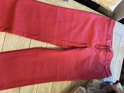 Pantalones ajustados Ann Taylor Loft, Julie ajustados, talla 14 para mujer, naranja rojo, tobillo  Foto 1 de 2