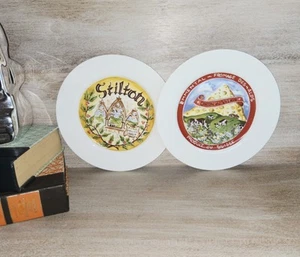Vintage Restoration Hardware Cheese Appetizer Plates Set of 2 Stilton Canton - Picture 1 of 5