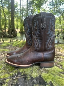 Ariat Quickdraw Boots Men's Size 10 D BROWN OILED ROWDY Leather Western - Picture 1 of 19