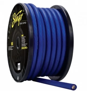 Cable de alimentación azul mate 50' Stinger calibre 1/0 AWG 100 % OFC rollo de cable de audio SHW10B - Imagen 1 de 2