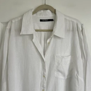 Lauren Ralph Lauren Linen Shirt Womens Sz 3XL White Tunic Long Sleeve Minimalist - Picture 1 of 11