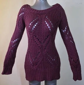 Jane Norman Grobstrick-Pulloverkleid Damen burgunderrot UK-Größe 10 - Bild 1 von 18