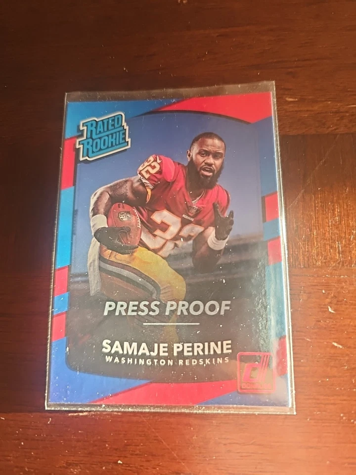 2017 Panini Donruss Samaje Perine Rated Rookie Red Press Proof #306 Washington  - Image 1 of 1