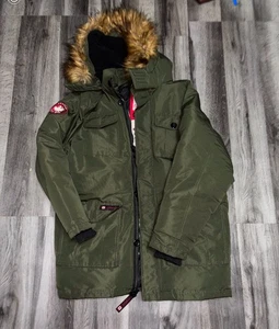Chaqueta Canada Weather Gear - Verde Grande Unisex Cremallera Se Atasca Cuando Sube - Imagen 1 de 9