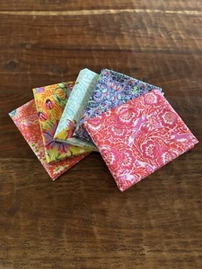 5 Fat Quarters Bundle Free Spirit Tula Pink "Tiny Beasts" Raccoon Hedgehog Fox - Picture 1 of 6