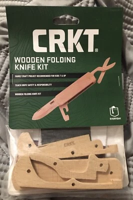 CRKT Wooden Folding Knife Kit 3" Multi Tool Unfinished Beachwood Discontinued - Image 1 of 4