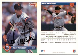 Kurt Knudsen Signed 1993 Donruss #145 Card Detroit Tigers Auto AU
